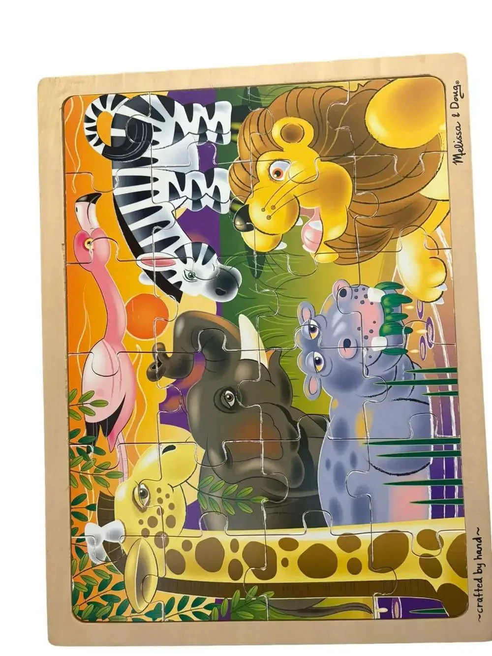 Melissa & Doug Fresh Start 24-Piece Wooden Jigsaw Puzzle Lot (African Plains and